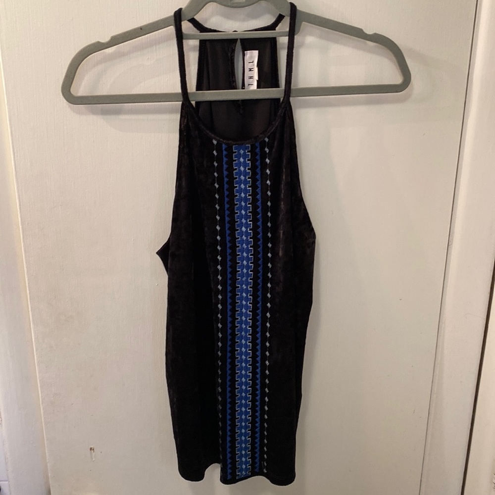THML medium black velvet tank